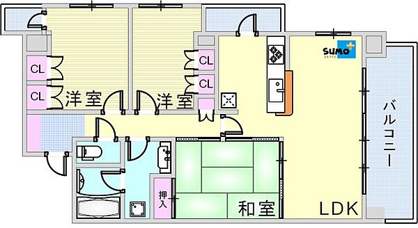 willDo西明石 309｜兵庫県明石市魚住町西岡(賃貸マンション3LDK・3階・78.75㎡)の写真 その2