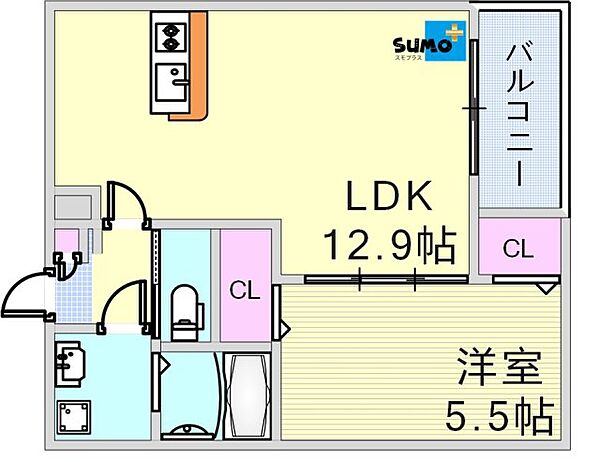 ジーメゾン明石魚住ラピス 201｜兵庫県明石市魚住町西岡(賃貸アパート1LDK・2階・40.79㎡)の写真 その2