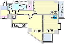 ライオンズマンション西明石 2LDKの間取図画像