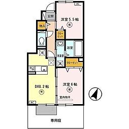 キャンフルローレル 2DKの間取図画像