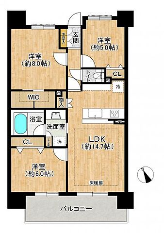 間取り カルティア原駅南 2階/-