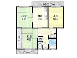 三国ケ丘ホームプラザ 3DKの間取図画像