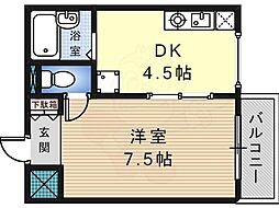 ステージ村田8 3階1DKの間取り