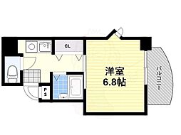 カルム4 3階1Kの間取り