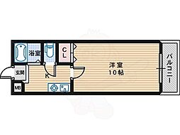 サンパティ白姫 4階1Kの間取り