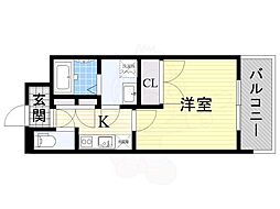 サン・セレーノ堺東 2階1Kの間取り