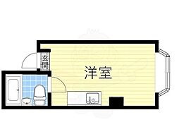 苅田ハイツ ワンルームの間取図画像