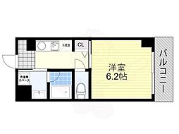 カーライル堺市駅前 6階1Kの間取り
