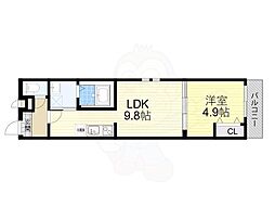 フジパレス遠里小野ウエスト 1階1LDKの間取り
