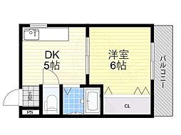 フジマハウス 1DKの間取図画像