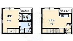 メゾネットエーワ 1LDKの間取図画像