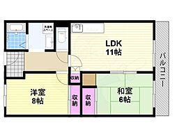 ノースコーポ 2LDKの間取図画像