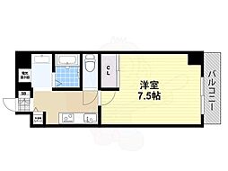 ロイヤルコート中百舌鳥 1Kの間取図画像