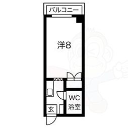グルパ北庄 ワンルームの間取図画像
