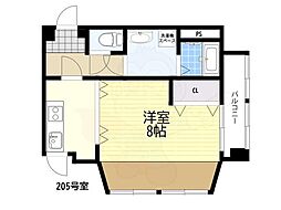 ヴェルドミール堺 1DKの間取図画像