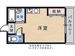 ニューコート小林 ワンルームの間取図画像