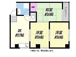 早川グリーンマンション 3DKの間取図画像