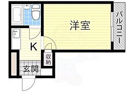 プレアール堺東3 1Kの間取図画像