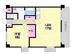 ロイヤルキタノ 1LDKの間取図画像