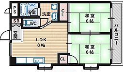 コーポみやざき長居 2階