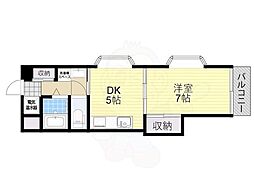 エスポワール中百舌鳥 1DKの間取図画像