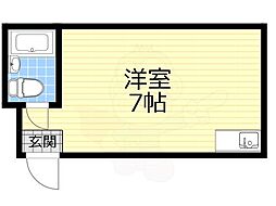 杉本スカイハイツ ワンルームの間取図画像