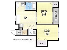 堺ハザマコーポ 2DKの間取図画像