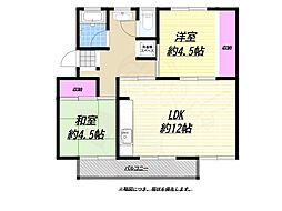 浅香山住宅26号棟 2LDKの間取図画像