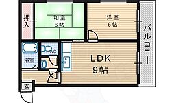 リベルテコーポ保澤 2LDKの間取図画像