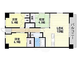 リビオ堺ステーションシティ 3LDKの間取図画像