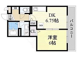 グランシャリオ2 1DKの間取図画像