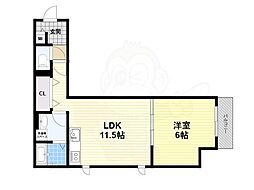 アネックスヴィラJu 1LDKの間取図画像