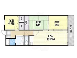 ルミエールコート住吉 3LDKの間取図画像