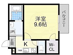 フレール2番館 1Kの間取図画像