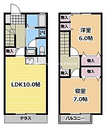 リキヴィレッジB 2LDKの間取図画像