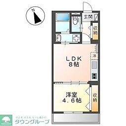 サン　フォレストV 2階1LDKの間取り