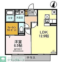 ステラ・ウェスト　II 1階1LDKの間取り