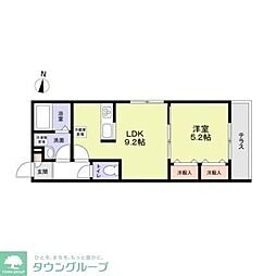 ＬＵＧＥＮＤ大宮 1階1LDKの間取り