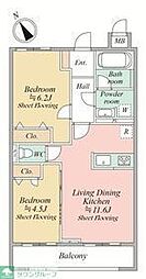 ＭＯＣＸＩＯＮ　ＫＡＷＡ 3階2LDKの間取り