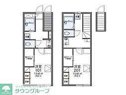 レオパレスフローラ 1階1Kの間取り