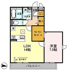 カーサマロン 3階1LDKの間取り