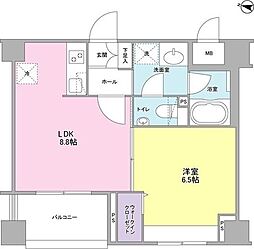 ソアラノーム北浦和 4階1LDKの間取り