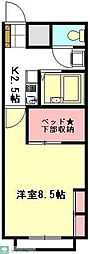 レオパレス江川 1Kの間取図画像