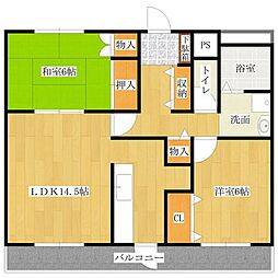 ベルメゾンカワモト3 2LDKの間取図画像