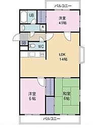 メゾン・デュ・モンテ 3LDKの間取図画像