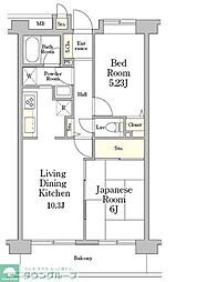 ミレニアム北浦和A棟 2LDKの間取図画像