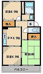 プラムワン 3DKの間取図画像