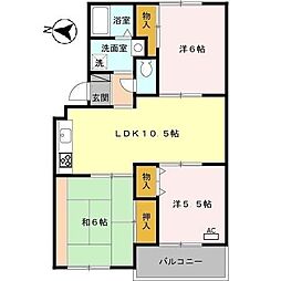 ファミール東宮原 3LDKの間取図画像