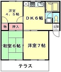 コーポSTREAM 3DKの間取図画像