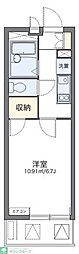 アズール新都心 1Kの間取図画像